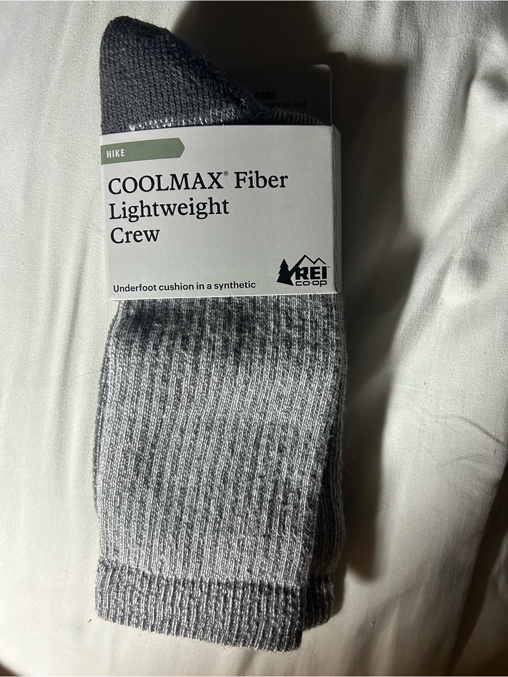 REI Gray Marled Crew Socks